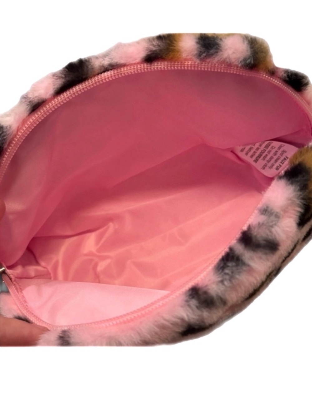 PINK CHEETAH PRINT Cosmetic Faux Fur Bag NWT GREAT GIFT! - Picture 5 of 17
